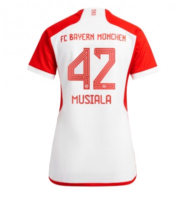 Lacne Ženy Futbalové dres Bayern Munich Jamal Musiala #42 2023-24 Krátky Rukáv - Domáci